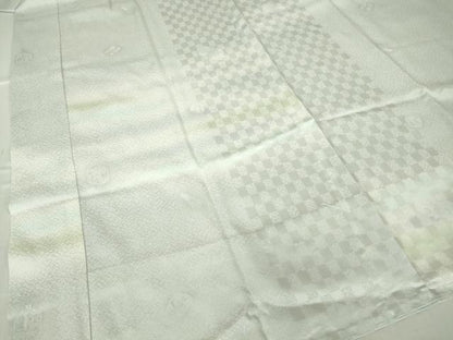 平和屋着物●長襦袢　単衣　市松吉祥文　暈し染め　正絹　逸品　DABC3250az