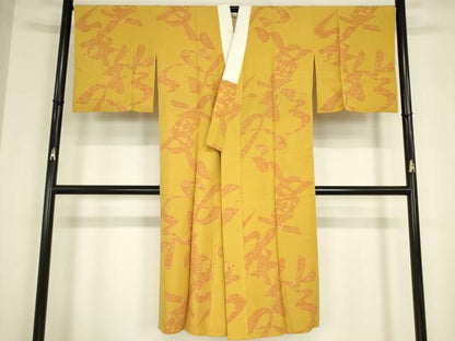 平和屋着物●長襦袢　袷　蔓帯花文　文字文　正絹　逸品　DABC3255az