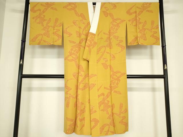 平和屋着物●長襦袢　袷　蔓帯花文　文字文　正絹　逸品　DABC3255az