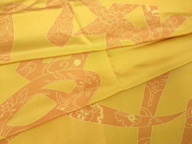 平和屋着物●長襦袢　袷　蔓帯花文　文字文　正絹　逸品　DABC3255az
