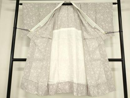 平和屋着物●長襦袢　無双仕立て　花みやび　花唐草文　反端付き　正絹　逸品　未使用　DABC3256az