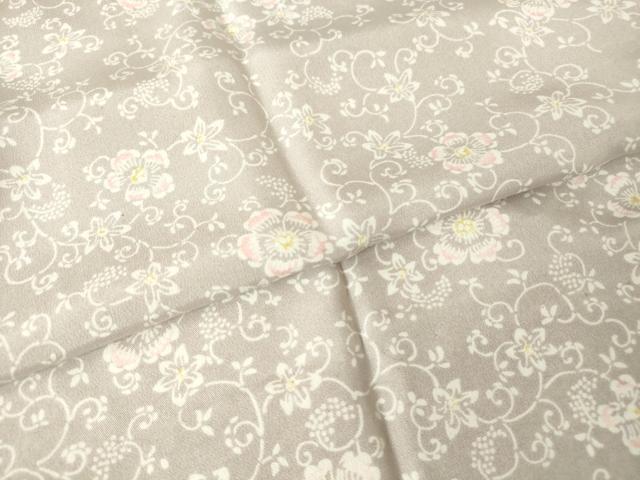 平和屋着物●長襦袢　無双仕立て　花みやび　花唐草文　反端付き　正絹　逸品　未使用　DABC3256az