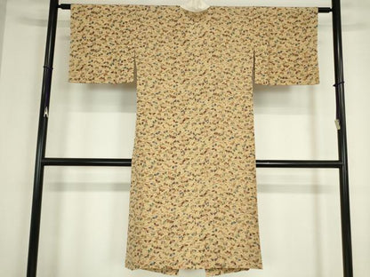平和屋着物●長襦袢　無双仕立て　舞蝶文　型染　正絹　逸品　DABC3260az