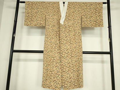 平和屋着物●長襦袢　無双仕立て　舞蝶文　型染　正絹　逸品　DABC3260az
