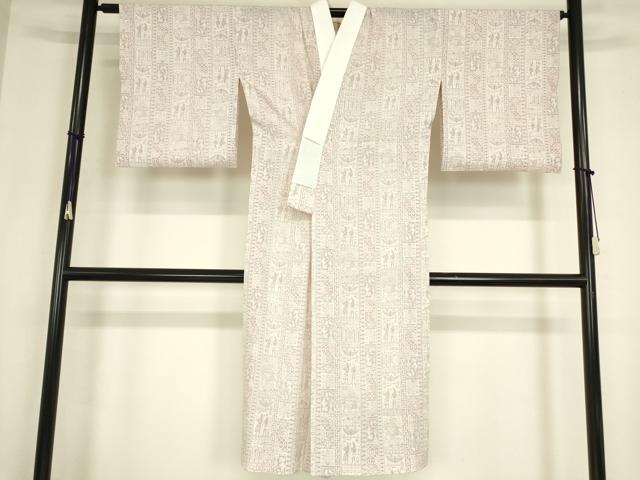 平和屋着物●長襦袢　無双仕立て　壁画人物文　正絹　逸品　DABC3262az