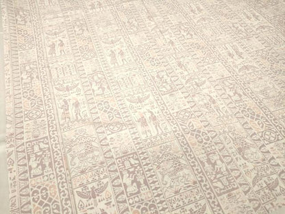 平和屋着物●長襦袢　無双仕立て　壁画人物文　正絹　逸品　DABC3262az