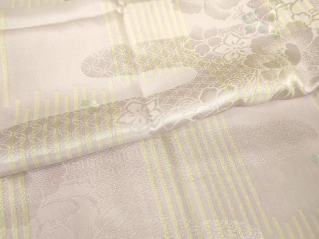 平和屋着物●長襦袢　無双仕立て　花のリリック　市松牡丹文　反端付き　正絹　逸品　未使用　DABC3268az