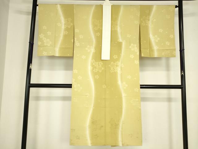平和屋着物●長襦袢　無双仕立て　舞桜文　暈し染め　正絹　逸品　DABC3269az