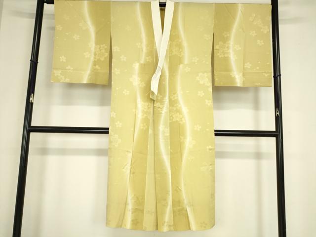 平和屋着物●長襦袢　無双仕立て　舞桜文　暈し染め　正絹　逸品　DABC3269az