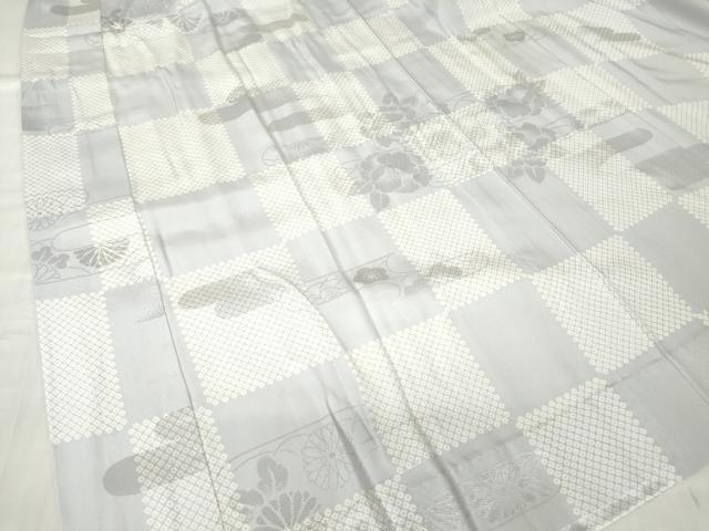 平和屋着物●長襦袢　単衣　市松花文　正絹　逸品　DABC3271az