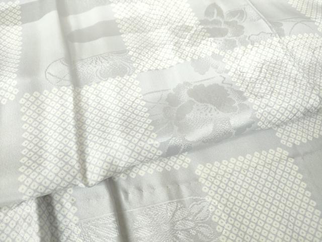 平和屋着物●長襦袢　単衣　市松花文　正絹　逸品　DABC3271az