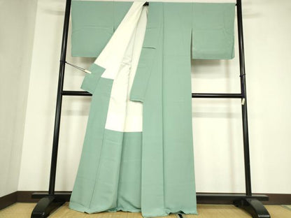 平和屋着物●上質な色無地　水浅葱色　正絹　逸品　未使用　DABC3279az