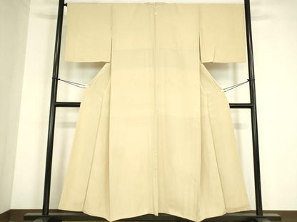 平和屋着物●上質な色無地　丁子色　正絹　逸品　DABC3280az