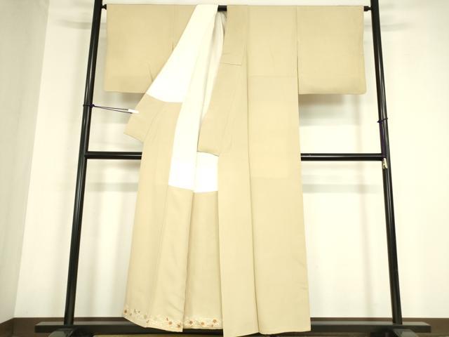 平和屋着物●上質な色無地　丁子色　正絹　逸品　DABC3280az