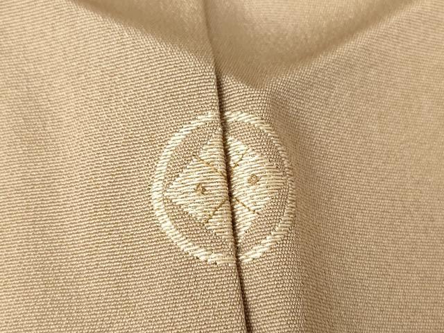 平和屋着物●上質な色無地　白茶色　正絹　逸品　DABC3282az