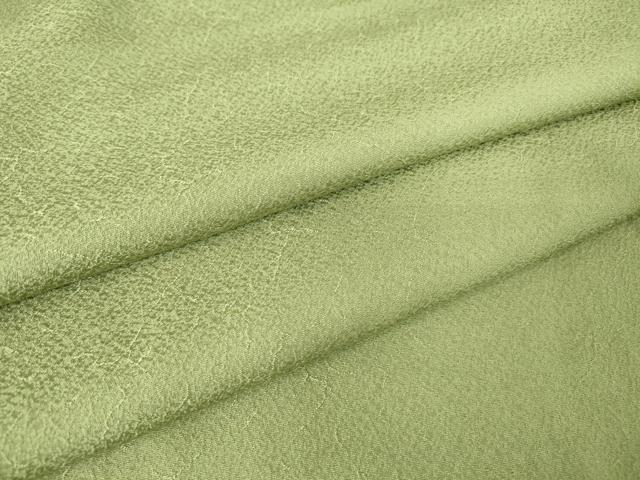 平和屋着物●上質な色無地　霞地紋　山葵色　鈴乃屋扱い　正絹　逸品　DABC3284az
