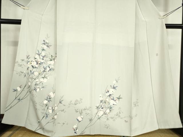 平和屋着物●訪問着　友禅　作家物　枝花文　正絹　逸品　DABC3405az