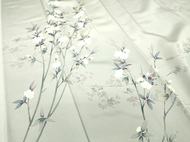 平和屋着物●訪問着　友禅　作家物　枝花文　正絹　逸品　DABC3405az