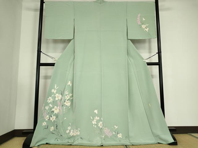 平和屋着物●本加賀友禅作家　寺西英樹　訪問着　百合　鈴乃屋扱い　正絹　逸品　未使用　DABC3407az