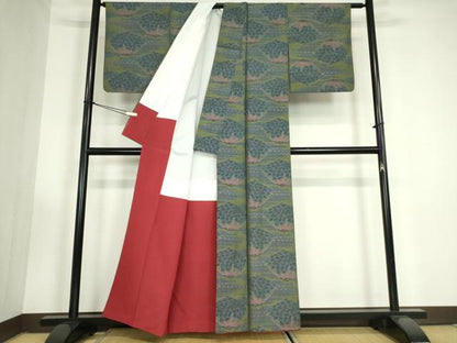 平和屋着物●本場大島紬　7マルキ　貝合わせ　正絹　逸品　DABC3410az