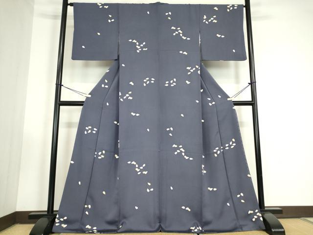 平和屋着物●上質な小紋　舞桜文　金彩　正絹　逸品　DABC3411az