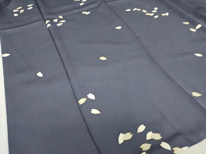 平和屋着物●上質な小紋　舞桜文　金彩　正絹　逸品　DABC3411az