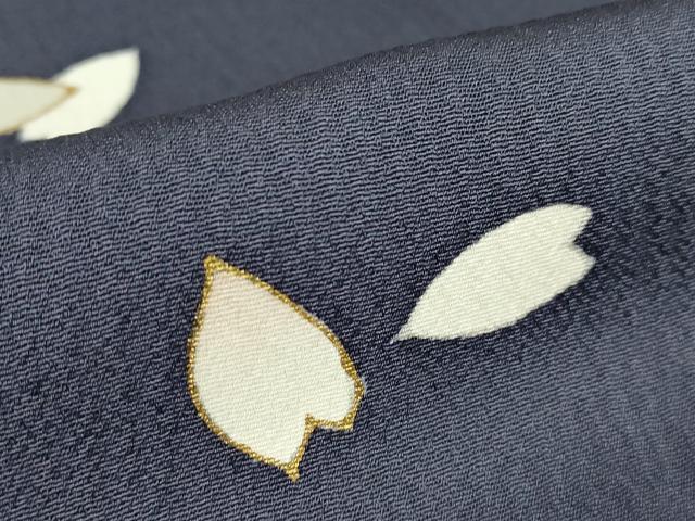 平和屋着物●上質な小紋　舞桜文　金彩　正絹　逸品　DABC3411az