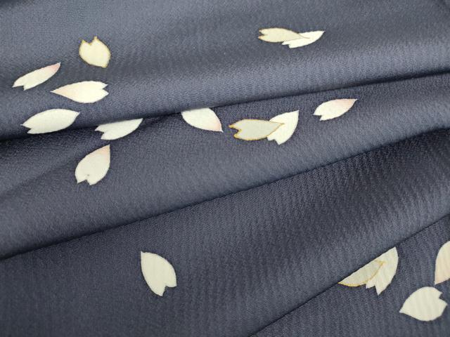 平和屋着物●上質な小紋　舞桜文　金彩　正絹　逸品　DABC3411az