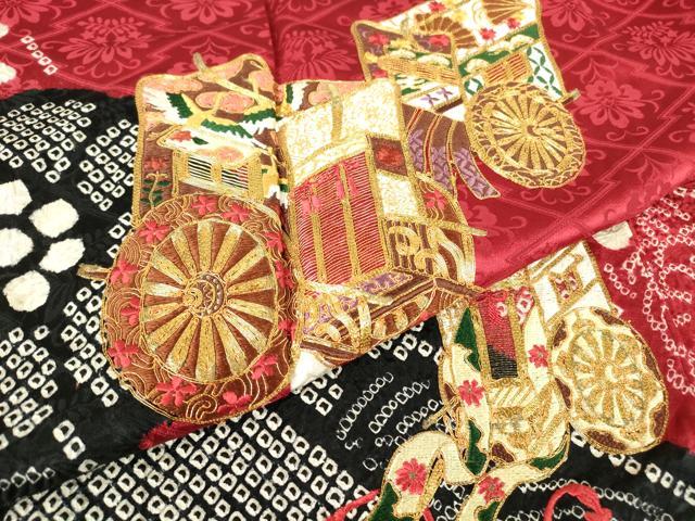 平和屋着物●豪華振袖　駒刺繍　絞り　御所車花文　金彩　ますいわ屋扱い　正絹　逸品　DABC3417az