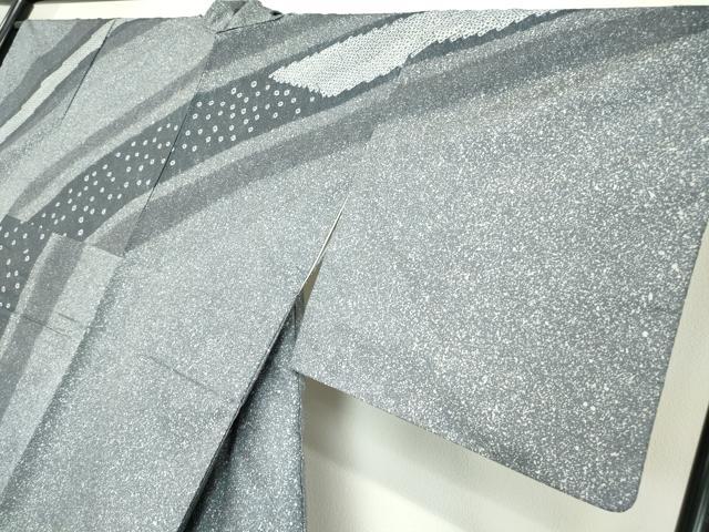 平和屋着物●訪問着　本場大島紬　絞り　変わり斜線文　正絹　逸品　DABC3418az