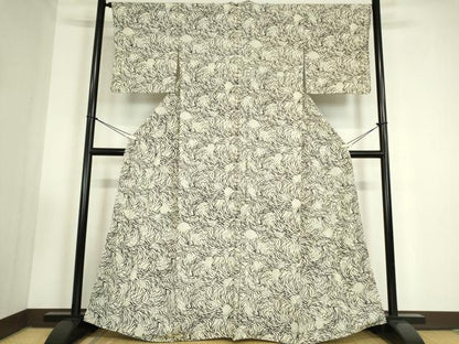 平和屋着物●上質な小紋　型染　草花文　暈し染め　正絹　逸品　DABC3421az