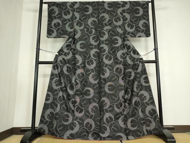 平和屋着物●本場大島紬　9マルキ　鶴の丸　正絹　逸品　DABC3422az