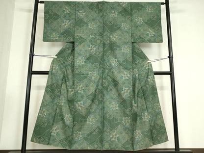 平和屋着物●本場大島紬　9マルキ　更紗花文　正絹　逸品　DABC3423az