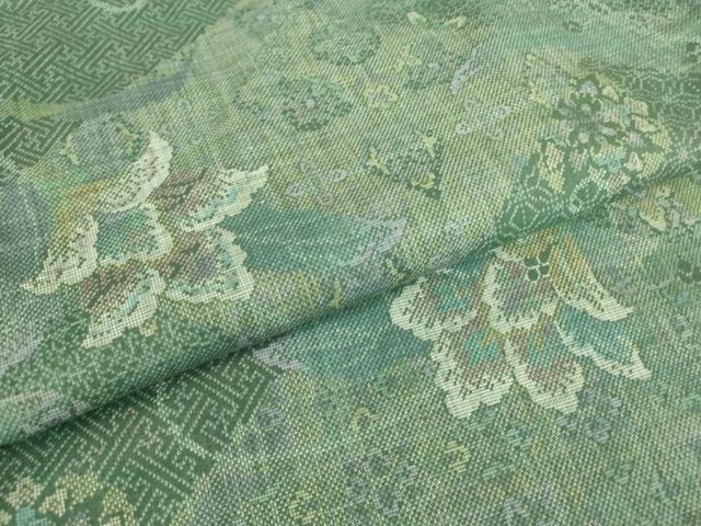 平和屋着物●本場大島紬　9マルキ　更紗花文　正絹　逸品　DABC3423az