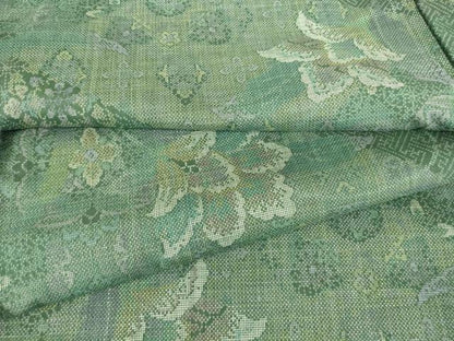 平和屋着物●本場大島紬　9マルキ　更紗花文　正絹　逸品　DABC3423az