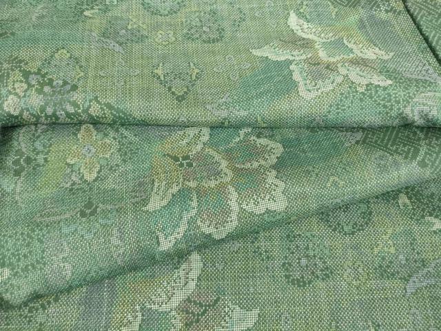 平和屋着物●本場大島紬　9マルキ　更紗花文　正絹　逸品　DABC3423az
