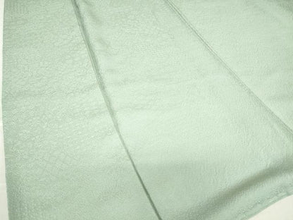 平和屋着物●上質な色無地　亀甲花地紋　寿光織　錆青磁色　正絹　逸品　DABC3424az