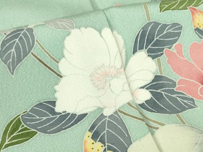 平和屋着物●訪問着　友禅　枝花文　暈し染め　正絹　逸品　DABC3426az