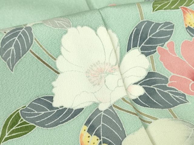 平和屋着物●訪問着　友禅　枝花文　暈し染め　正絹　逸品　DABC3426az