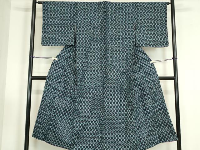 平和屋着物●久留米絣　絣丸文　綿　逸品　DABC3427az
