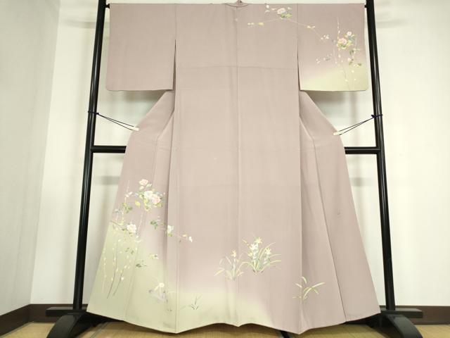 平和屋着物●訪問着　友禅　作家物　枝花文　暈し染め　正絹　逸品　DABC3430az