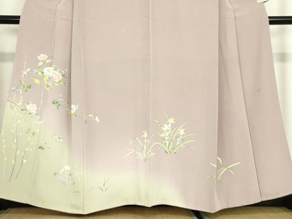 平和屋着物●訪問着　友禅　作家物　枝花文　暈し染め　正絹　逸品　DABC3430az