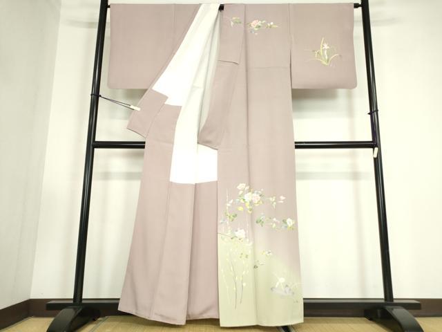 平和屋着物●訪問着　友禅　作家物　枝花文　暈し染め　正絹　逸品　DABC3430az