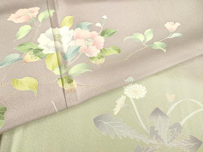 平和屋着物●訪問着　友禅　作家物　枝花文　暈し染め　正絹　逸品　DABC3430az