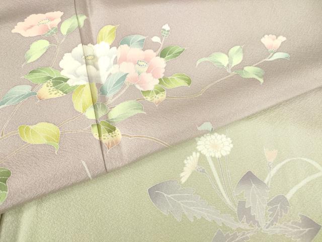 平和屋着物●訪問着　友禅　作家物　枝花文　暈し染め　正絹　逸品　DABC3430az