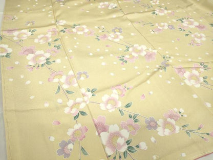 平和屋着物●上質な小紋　枝垂れ桜　正絹　逸品　未使用　DABC3434az
