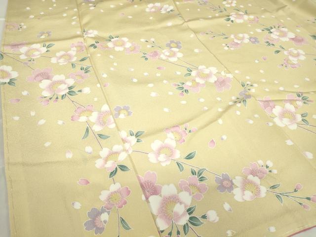 平和屋着物●上質な小紋　枝垂れ桜　正絹　逸品　未使用　DABC3434az