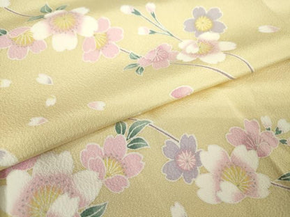 平和屋着物●上質な小紋　枝垂れ桜　正絹　逸品　未使用　DABC3434az