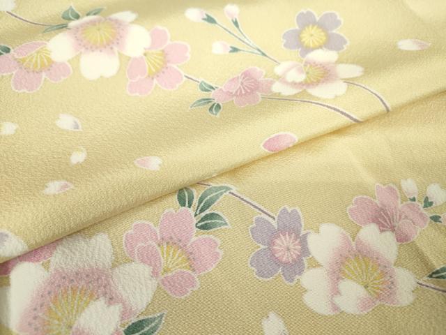 平和屋着物●上質な小紋　枝垂れ桜　正絹　逸品　未使用　DABC3434az