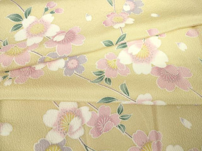 平和屋着物●上質な小紋　枝垂れ桜　正絹　逸品　未使用　DABC3434az